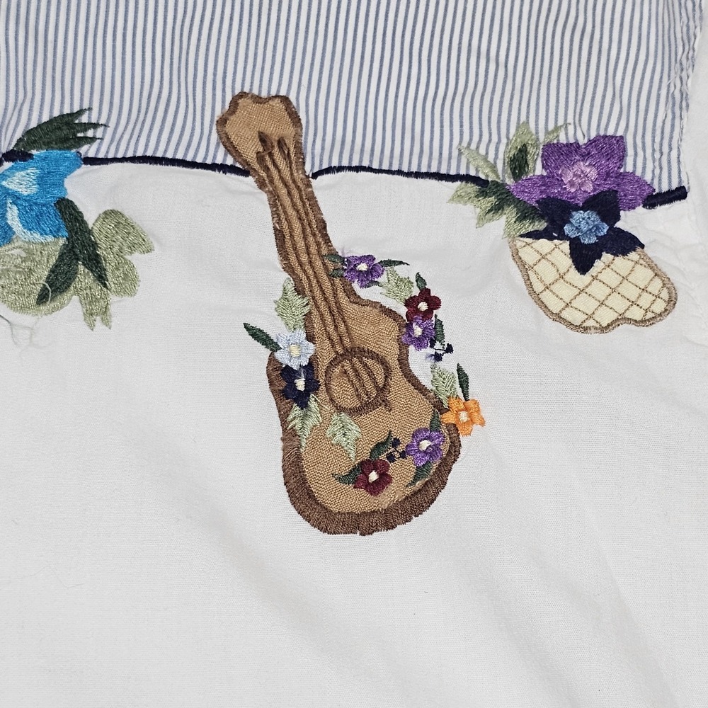 Vintage Bill Blass Shirt Women's Sz M Embroidered Button Up  White Art To Wear - Picture 11 of 14